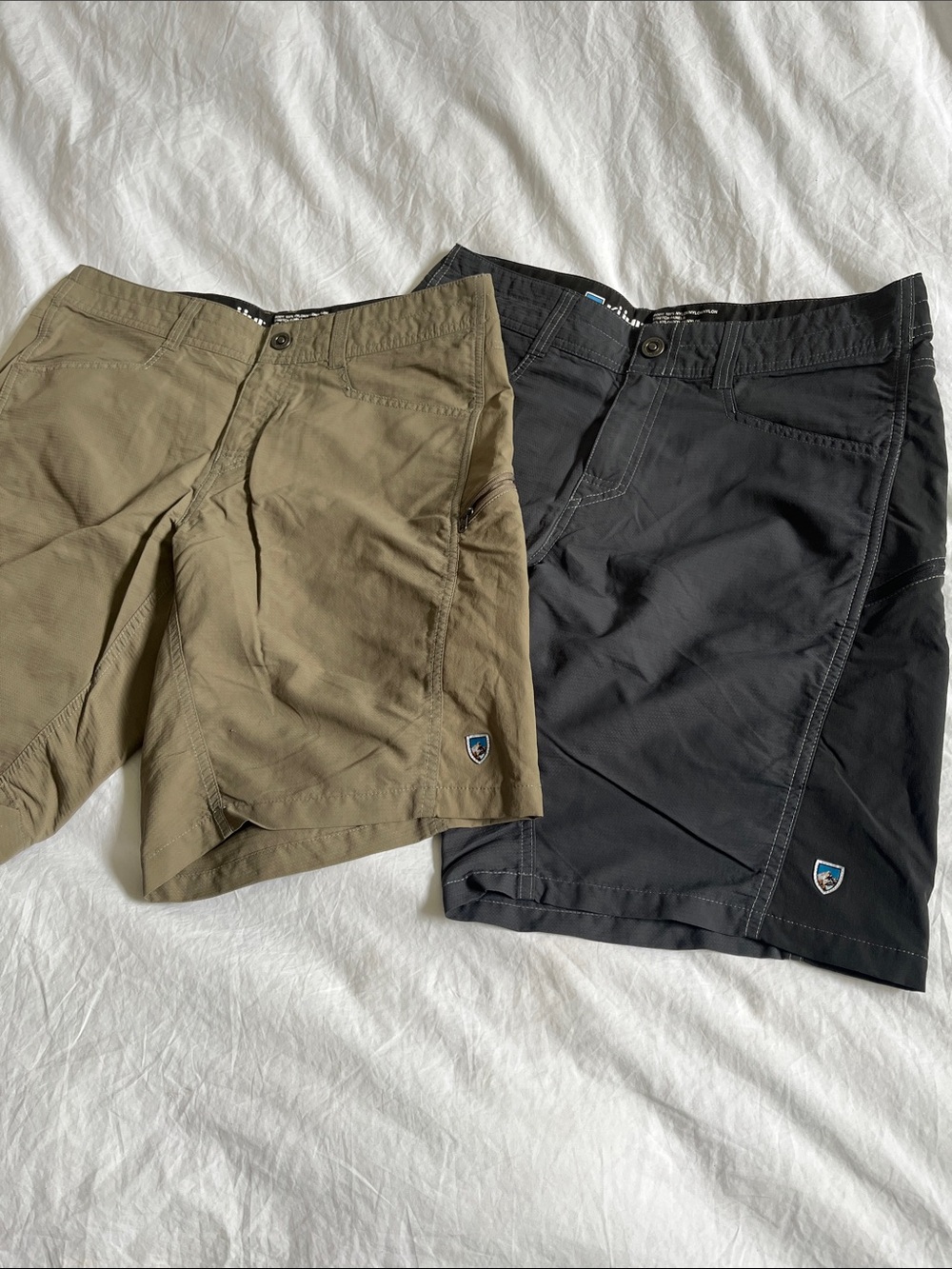 Kühl outdoors summer shorts hiking camping beige dark grey lot of 2 men’s shorts